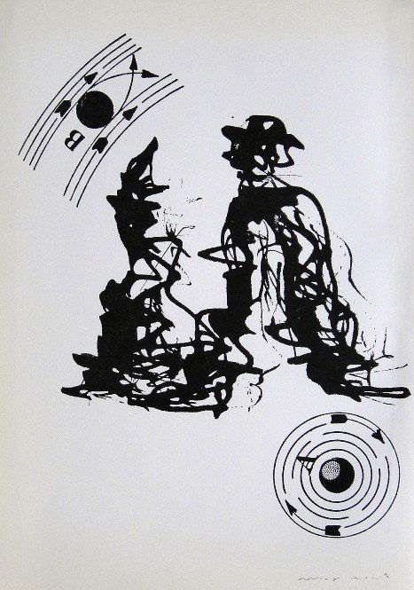 Max Ernst, signed Lithograph 1960: Max Ernst signed Lithograph 1960. From a signed VIP folder. Hand signed by Max Ernst in pencil. Editeur: DuMont-Atelier, Kšln. Prov: Galerie les Tourettes, Dr. A. Wertheimer, Paris. Size: 11.4 x 7.9