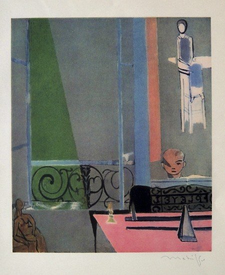 Henri Matisse signed Lithograph 1947: Henri Matisse signed Lithograph "Le Piano" from a VIP folder. Preface de Jean Cassou, Conservateur du Musee d'Art Moderne 1947. Hand signed by Matisse in pencil. Editeur: Braun & Cie, Paris. Prov: Gal