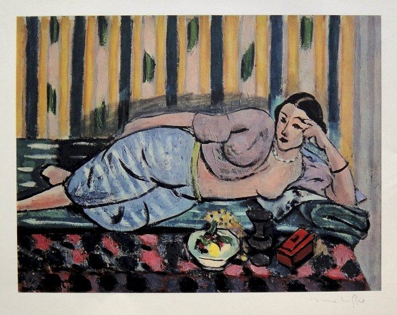 Henri Matisse signed Lithograph 1947: Henri Matisse signed Lithograph "Odalisque au coffret rouge" from a VIP folder. Preface de Jean Cassou, Conservateur du Musee d'Art Moderne 1947. Hand signed by Matisse in pencil. Editeur: Braun & Cie