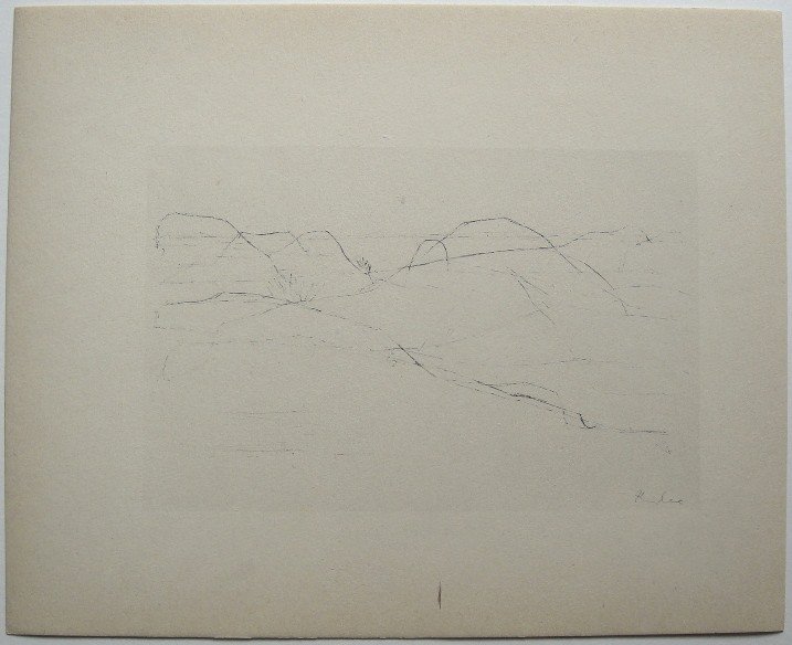 Paul KLEE, Signed original Lithograph, 1934: Hand signed lithograph by Paul Klee "HŸgelland von Porquerolles" from 1934. Signed VIP-book edition. Signatur in pencil by KLEE. Edition: Muller & I. Kiepenheuer Verlag, Potsdam / Berlin. Prov: Galer