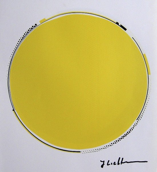 ROY LICHTENSTEIN, Signed Print, 1982: Roy LICHTENSTEIN, signed Offset Print "Mirror No. 3". From a signed VIP book published in 1982 by Nationalgalerie Berlin / Staatliche Museen Preussischer Kulturbesitz. Hand signed by Lichtenstein in b
