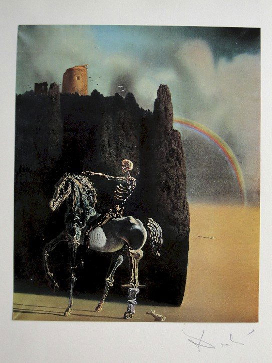 SALVADOR DALI, Signed Reproduction Print, Dali De Gala: Signed reproduction Print by Salvodor Dali, Print is glued on a base. From the special VIP book edition "Dali De Gala" par Robert Descharnes. Published by R. Descharnes / Edita S.A. Lausanne 1972. Han