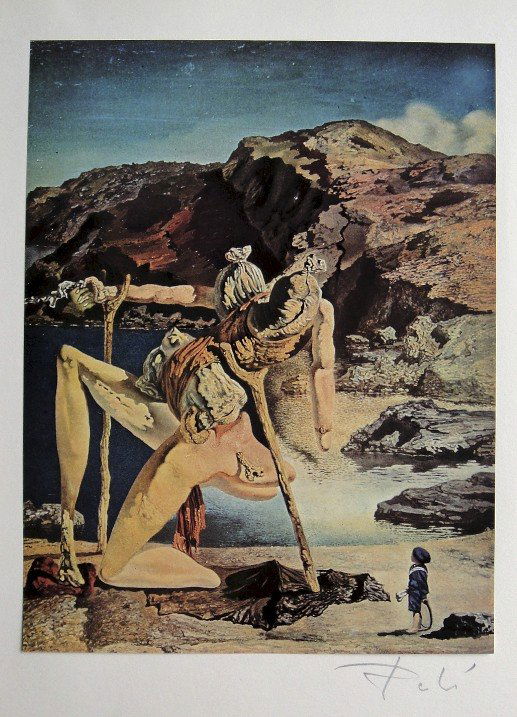 SALVADOR DALI, Signed Reproduction Print, Dali De Gala: Signed reproduction Print by Salvodor Dali, Print is glued on a base. From the special VIP book edition "Dali De Gala" par Robert Descharnes. Published by R. Descharnes / Edita S.A. Lausanne 1972. Han
