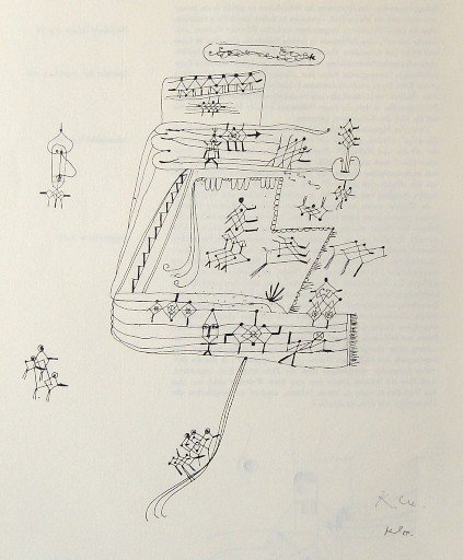 Paul Klee, signed original Lithograph, 1939: Paul Klee signed original Lithograph from a VIP folder 1939. "Afrikanische Dorfscene" Hand signed by Klee in pencil and singned in the plate. Prov: Galerie les Tourettes, Dr. A. Wertheimer, Paris. Siz
