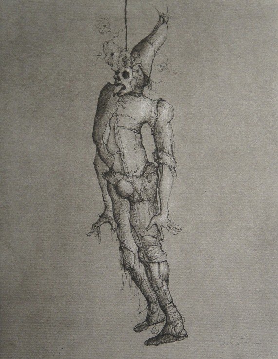 Leonor FINI, signed original Lithograph 1973: Original Lithograph by Leonor FINI. Hand signed by Fini in pencil. From a signed VIP book published in 1973. Size: 14.2 x 11 inches (36 x 28 cm). Very beautiful and rare lithograph in best conditions.