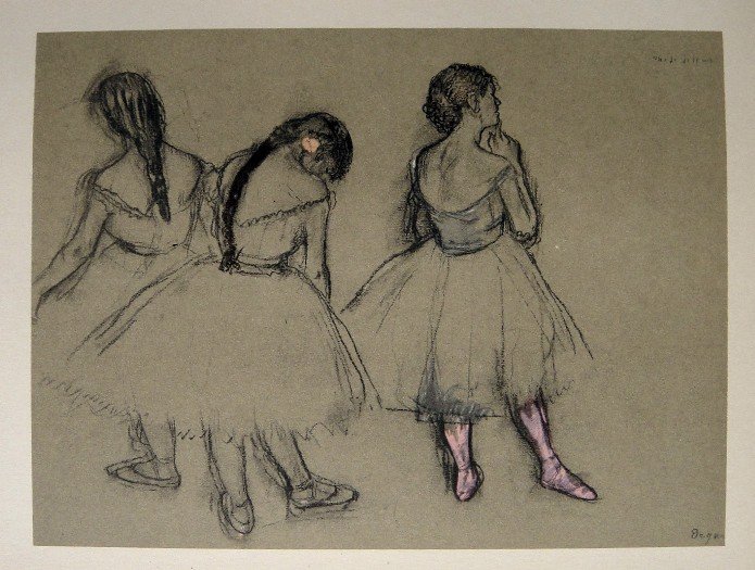 Edgar Degas, Original Lithograph, 1963: Beautiful Lithograph from Edgar Degas. Signed in the plate. From the VIP book "DEGAS - Dessins". Editeur: Cercle d'Art, Paris. Size: 11.8 x 8.7 inches (30 x 22 cm).