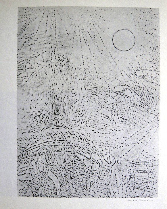 Max Ernst, Original signed Lithograph, 1971: Original Lithograph from Max Ernst, 1971. Hand signed by Max Ernst in penci. From a signed VIP book "Die RŸckkehr der schšnen GŠrtnerin". Editeur: DuMont Atelier, Paris. Size: 11.4 x 9.4 inches (29