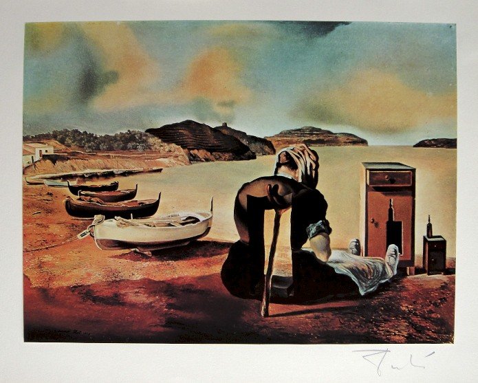 SALVADOR DALI, Signed Reproduction Print, Dali De Gala: Signed reproduction Print by Salvodor Dali, Print is glued on a base. From the special VIP book edition "Dali De Gala" par Robert Descharnes. Published by R. Descharnes / Edita S.A. Lausanne 1972. Han