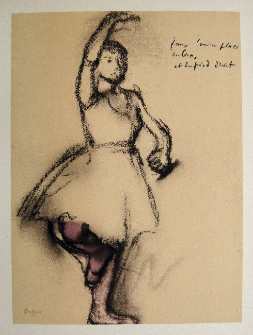 Edgar Degas, Original Lithograph, 1963: Beautiful Lithograph from Edgar Degas. Signed in the plate. From the VIP book "DEGAS - Dessins". Editeur: Cercle d'Art, Paris. Size: 11.8 x 8.7 inches (30 x 22 cm).