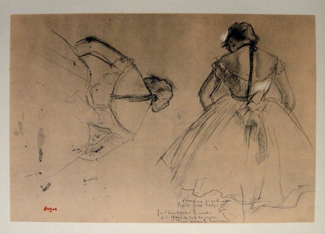 Edgar Degas, Original Lithograph, 1963: Beautiful Lithograph from Edgar Degas. Signed in the plate. From the VIP book "DEGAS - Dessins". Editeur: Cercle d'Art, Paris. Size: 11.8 x 8.7 inches (30 x 22 cm).