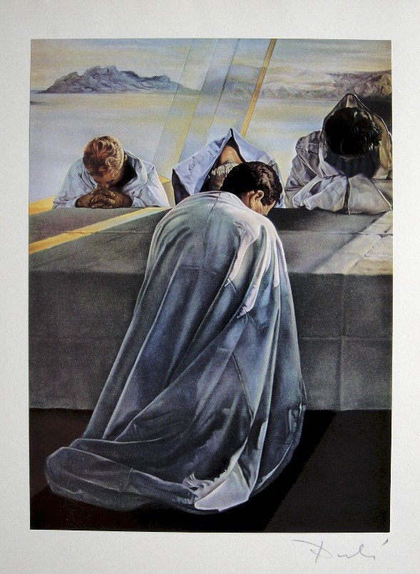 SALVADOR DALI, Signed Reproduction Print, Dali De Gala: Signed reproduction Print by Salvodor Dali, Print is glued on a base. From the special VIP book edition "Dali De Gala" par Robert Descharnes. Published by R. Descharnes / Edita S.A. Lausanne 1972. Han