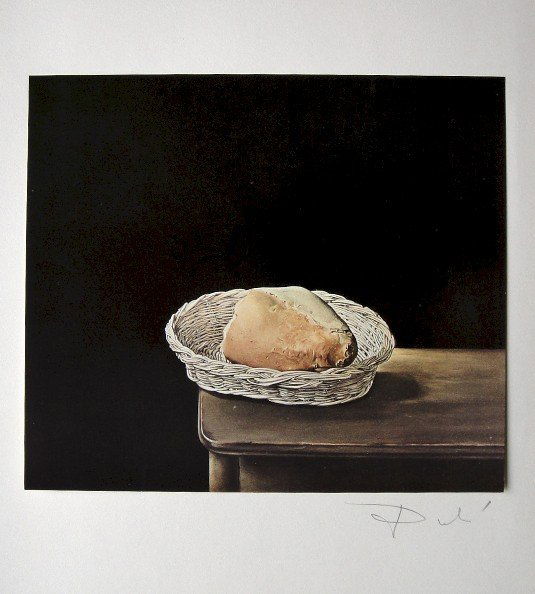 SALVADOR DALI, Signed Reproduction Print, Dali De Gala: Signed reproduction Print by Salvodor Dali, Print is glued on a base. From the special VIP book edition "Dali De Gala" par Robert Descharnes. Published by R. Descharnes / Edita S.A. Lausanne 1972. Han