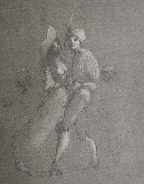 Leonor FINI, signed original Lithograph 1973: Original Lithograph by Leonor FINI. Hand signed by Fini in pencil. From a signed VIP book published in 1973. Size: 14.2 x 11 inches (36 x 28 cm). Very beautiful and rare lithograph in best conditions.