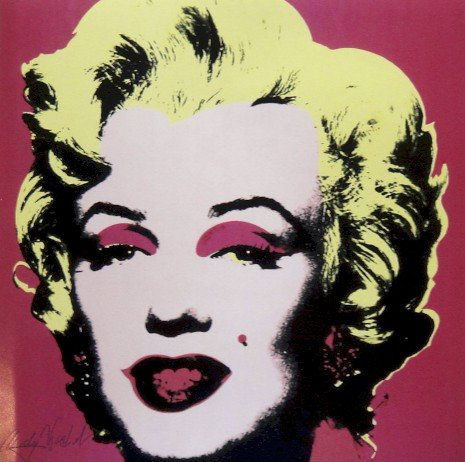 ANDY WARHOL, Signed Print, 1982: Andy WARHOL, "Marilyn Monroe", signed special Print. From a signed VIP-catalog from 1982. Hand signed by Andy Warhol in blue pen. Size: 8.9 x 8.9 in (22.5 x 22.5 cm).