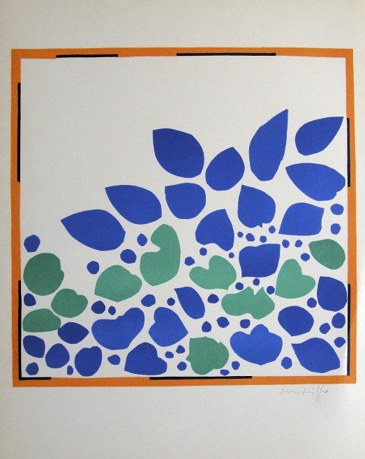 Henri Matisse "Verve Paris" signed original Lithograph: Henri Matisse, original Lithograph "Lierre". From a signed VIP book "Verve Paris" from 1953. Hand signed by Matisse in pencil. Editeur Fernand Mourlot. Size: 13.8 x 10.2 in (35 x 26 cm).