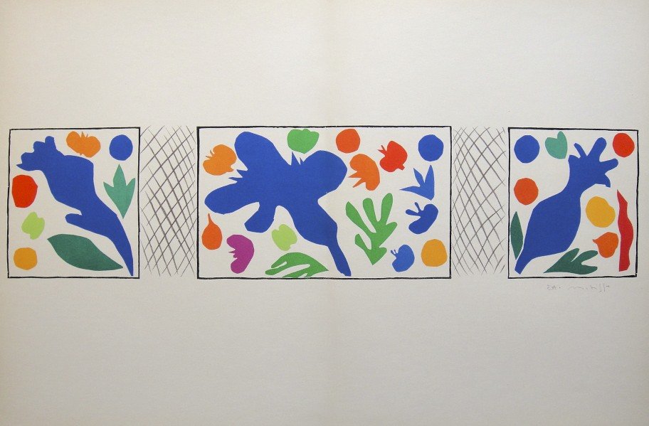 Henri Matisse "Verve Paris" signed original Lithograph: Henri Matisse, original Lithograph "Coquelicots". From a signed VIP book "Verve Paris" from 1953. Hand signed and E.A. by Matisse in pencil. Editeur Fernand Mourlot. Size: 13.8 x 20.9 in (35 x 53 cm),