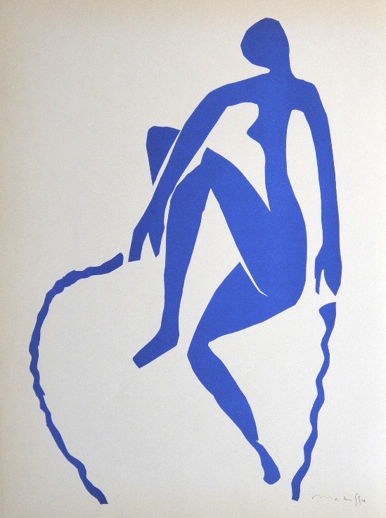 Henri Matisse "Verve Paris" signed original Lithograph: Henri Matisse, original Lithograph "Nu bleu saut a la corde". From a signed VIP book "Verve Paris" from 1953. Hand signed by Matisse in pencil. Editeur Fernand Mourlot. Size: 13.8 x 10.2 in (35 x 26 c