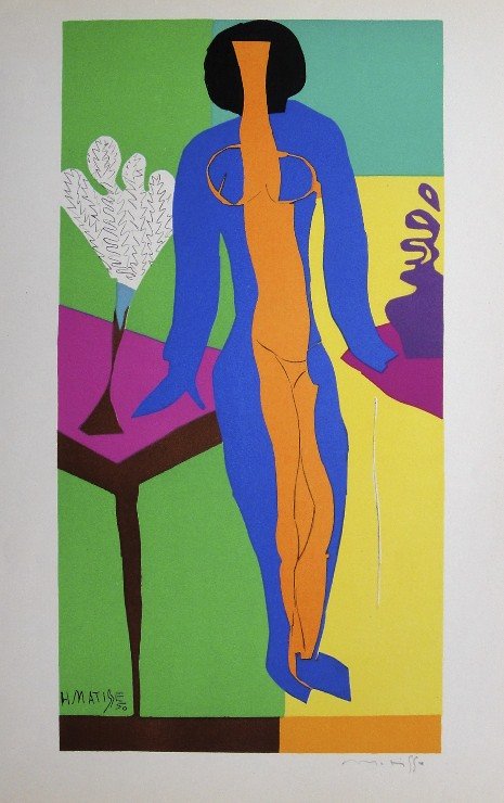 Henri Matisse "Verve Paris" signed original Lithograph: Henri Matisse, original Lithograph "Zulma". From a signed VIP book "Verve Paris" from 1953. Hand signed by Matisse in pencil and signed in the plate. Editeur Fernand Mourlot. Size: 13.8 x 10.2 in (35 
