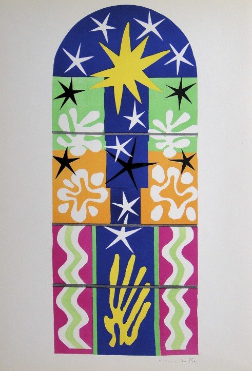 Henri Matisse "Verve Paris" signed original Lithograph: Henri Matisse, original Lithograph "Nuit de Noel". From a signed VIP book "Verve Paris" from 1953. Hand signed by Matisse in pencil. Editeur Fernand Mourlot. Size: 13.8 x 10.2 in (35 x 26 cm).