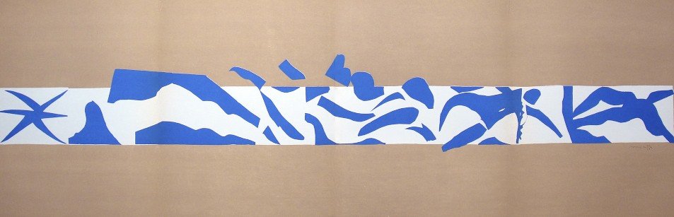 Henri Matisse "Verve Paris" signed original Lithograph: Henri Matisse, original Lithograph "La Piscine". From a signed VIP book "Verve Paris" from 1953. Hand signed by Matisse in pencil. Editeur Fernand Mourlot. Size: 13.8 x 40.5 in (35 x 103 cm), with thr