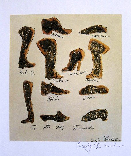 ANDY WARHOL, Signed Print, 1982: Andy WARHOL, "To all my Frineds" signed Print. From a signed VIP book from 1982. Hand signed by Andy Warhol in blue pen. Size: 10.6 x 8.7 in (27 x 22 cm), printed on the back.