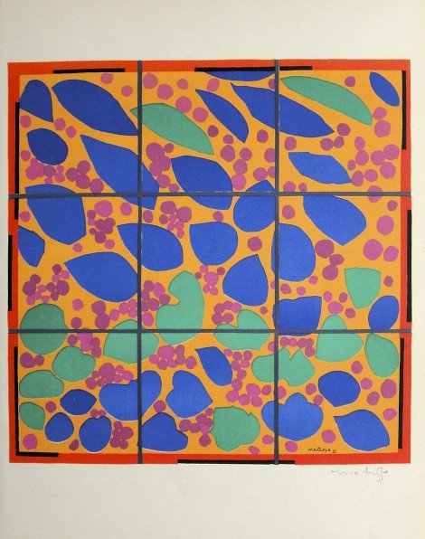 Henri Matisse "Verve Paris" signed original Lithograph: Henri Matisse, original Lithograph "Lierre en Fleur". From a signed VIP book "Verve Paris" from 1953. Hand signed by Matisse in pencil and signed in the plate. Editeur Fernand Mourlot. Size: 13.8 x 10