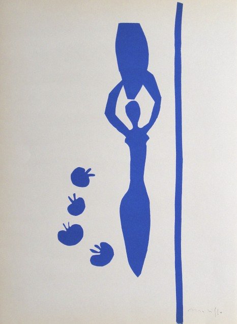 Henri Matisse "Verve Paris" signed original Lithograph: Henri Matisse, original Lithograph "Femme avec amphore". From a signed VIP book "Verve Paris" from 1953. Hand signed by Matisse in pencil. Editeur Fernand Mourlot. Size: 13.8 x 10.2 in (35 x 26 cm).