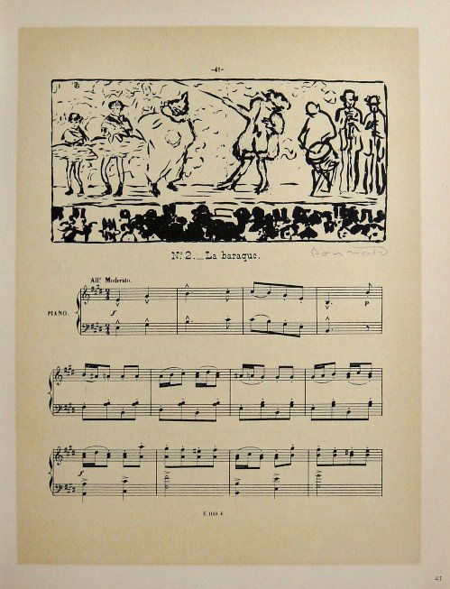 PIERRE BONNARD, Signed Lithograph 1894: Signed Lithograph by Pierre Bonnard "Pantheon Courcelles". Published in 1894. Hand signed by Bonnard in pencil. Prov: Galerie les Tourettes, Dr. A. Wertheimer, Paris. Size: 12.2 x 9.4 in (31 x 24 cm).