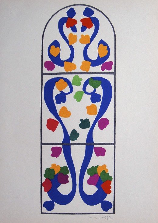 Henri Matisse "Verve Paris" signed original Lithograph: Henri Matisse, original Lithograph "Vigne". From a signed VIP book "Verve Paris" from 1953. Hand signed by Matisse in pencil. Editeur Fernand Mourlot. Size: 13.8 x 10.2 in (35 x 26 cm).