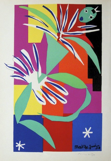 Henri Matisse "Verve Paris" signed original Lithograph: Henri Matisse, original Lithograph "Danseuse Creole". From a signed VIP book "Verve Paris" from 1953. Hand signed by Matisse in pencil and signed in the plate. Editeur Fernand Mourlot. Size: 13.8 x 10