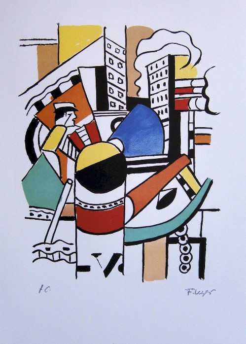Fernand Leger "Paris Ma Ville" Special Print: Fernand Leger "Paris Ma Ville" special print. From a signed VIP book. Signed in the plate and signed H.C. in pencil. Size: 13.4 x 9.1 in (34 x 23 cm).