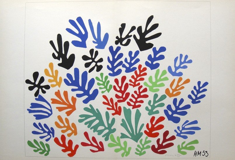 Henri Matisse "Verve Paris" signed original Lithograph: Henri Matisse, original Lithograph "La Gerbe". From a signed VIP book "Verve Paris" from 1953. Hand signed by Matisse in pencil and signed in the plate. Editeur Fernand Mourlot. Size: 13.8 x 20.9 in (