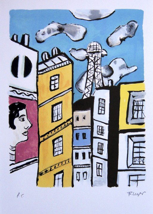 Fernand Leger "Paris Ma Ville" Special Print: Fernand Leger "Paris Ma Ville" special print. From a signed VIP book. Signed in the plate and signed H.C. in pencil. Size: 13.4 x 9.1 in (34 x 23 cm).