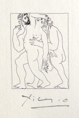PABLO PICASSO, Signed Lithograph Les Metamorphoses: Hand Signed Original Lithograph by Pablo Picasso "Les Metamorphoses - Vertumne poursuit Pomone de son Amour" (Bloch 126) Front page. 1. Edition published in 1931 by D'Albert Skira. Hand signed by Pabl