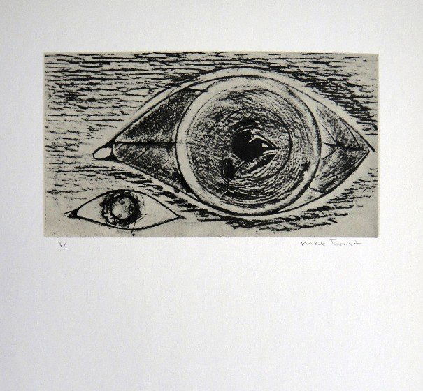 Max Ernst, signed Lithogrraph, 1957: Lithograph from Max Ernst, published in 1957. Hand signed by Ernst, signature and 61 in pencil. From a VIP book "Historie naturelle II". Prov: Galerie Berggruen, Paris. Size: 12.2 x 10.6 inches (31 x