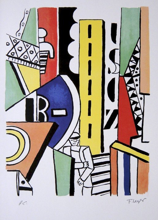 Fernand Leger "Paris Ma Ville" Special Print: Fernand Leger "Paris Ma Ville" special print. From a signed VIP book. Signed in the plate and signed H.C. in pencil. Size: 13.4 x 9.1 in (34 x 23 cm).