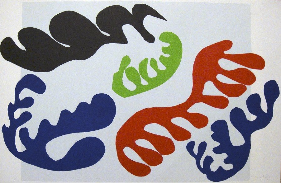 Henri Matisse, signed Lithograph "Jazz", 1951: Henri Matisse, signed lithograph from the VIP folder "Jazz". Hand signed by Matisse in pencil. 2. Edition, published in 1951. Prov: Galerie les Tourettes, Dr. Anne Wertheimer, Paris. Size: 14.57 x 22.