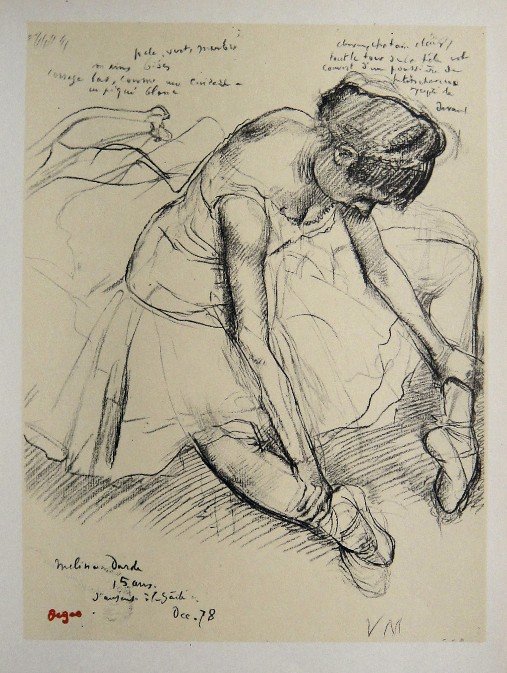 Edgar Degas, Original Lithograph, 1963: Beautiful Lithograph from Edgar Degas. Signed in the plate. From the VIP book "DEGAS - Dessins". Editeur: Cercle d'Art, Paris. Size: 11.8 x 8.7 inches (30 x 22 cm).