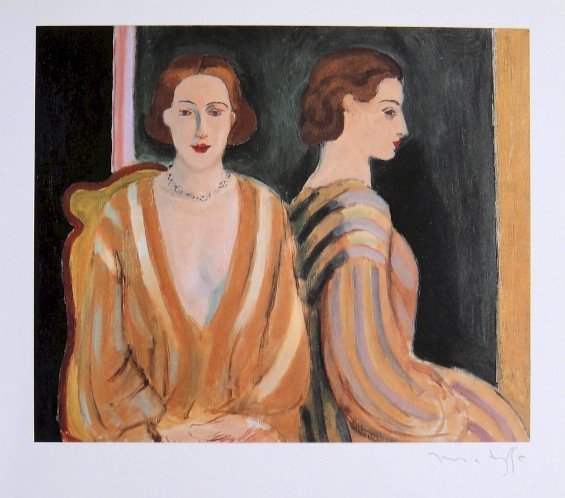 Henri Matisse, special signed Print: Henri Matisse special Print "Portrait d'une femme". Hand signed with pencil by Matisse. From a signed VIP book. Prov: Galerie les Tourettes, Dr. A. Wertheimer, Paris. Size: 11.61 x 9.06 inches (29.5 x