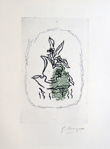 GEORGES BRAQUE, Signed Print, 1963: Georges BRAQUE, signed Print 1963. Hand signed by Braque in pencil. Signed VIP book edition of "Lithograph". Printed by Fernand Mourlot and AndrŽ Sauret, Union de Paris / 1963. Size: 11.8 x 12.01 in 