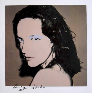 ANDY WARHOL, Signed Print "Portraits", 1982: Andy WARHOL, "Tina Freeman" signed special Print. From a signed VIP-catalog from 1982. Hand signed by Andy Warhol in black pen. Size: 8.27 x 8.27 in (21 x 21 cm), printed on the back.