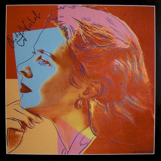 Andy Warhol signed Print "Ingrid Bergman" 1983: Special Print by Andy Warhol "Portrait of Ingrid Bergman". Hand signed by Andy Warhol in black pen. From a signed gallery edition, picturing Ingrid Bergman / Malmš Sweden, 1983. Size: 8.86 x 8.86 inc