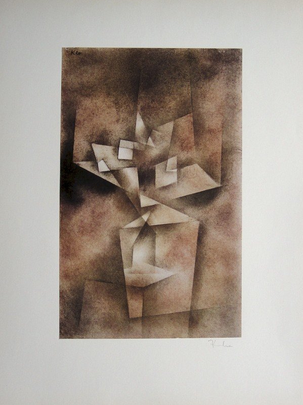 Paul Klee, signed special Print 1939: Paul Klee signed special Print "Plastik einer Blumenvase". From a VIP-folder, published in 1939. Print is glued on a base. Hand signed in pencil by Klee, signature on the base. Prov: Galerie les Toure