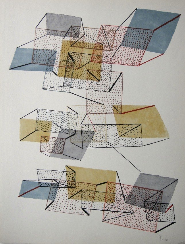 Paul Klee, signed original Lithograph, 1939: Paul Klee signed original Lithograph "Segelnde Stadt". From a VIP-folder, published in 1939. Hand signed in pencil by Klee. Prov: Galerie les Tourettes, Dr. A. Wertheimer, Paris. Size: 14.96 x 11.6 in