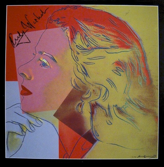 Andy Warhol signed Print "Ingrid Bergman" 1983: Special Print by Andy Warhol "Portrait of Ingrid Bergman". Hand signed by Andy Warhol in black pen. From a signed gallery edition, picturing Ingrid Bergman / Malmš Sweden, 1983. Size: 8.86 x 8.86 inc