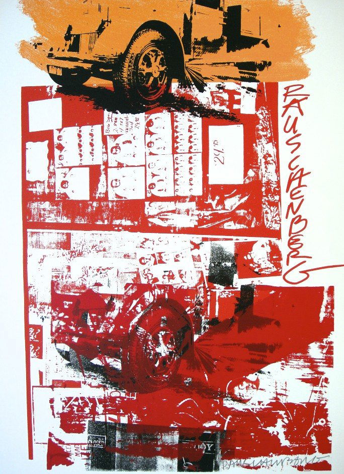 Robert Rauschenberg, signed screen print, 1984: Robert Rauschenberg, signed screen print. Hand signed by Rauschenberg in pencil. Published in 1984. Prov: Galerie Beyeler, Basel. Size: 31.89 x 22.64 inches (81 x 57.5 cm).