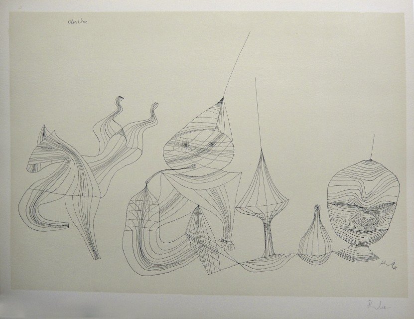 Paul Klee, signed original Lithograph, 1939: Paul Klee signed original Lithograph "Obertoene". From a VIP-folder, published in 1939. Hand signed in pencil by Klee and signed in the plate. Prov: Galerie les Tourettes, Dr. A. Wertheimer, Paris. Si