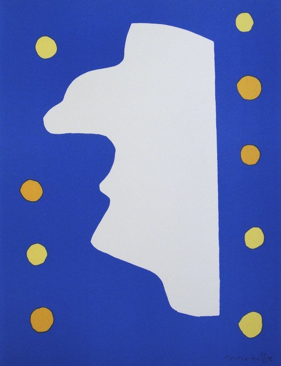 Henri Matisse, signed Lithograph "Jazz", 1951: Henri Matisse, signed lithograph from the VIP folder "Jazz". Hand signed by Matisse in pencil. 2. Edition, published in 1951. Prov: Galerie les Tourettes, Dr. A. Wertheimer, Paris. Size: 15.16 x 11.61