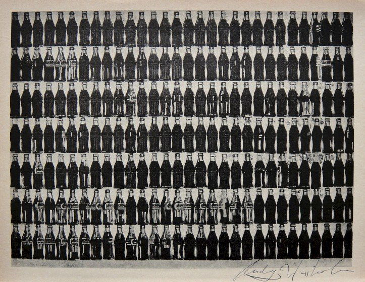 ANDY WARHOL, Signed Special Print, 1965: Andy WARHOL, "Coca-Cola" signed special Print. From a signed VIP book from 1965. Hand signed by Andy Warhol in black pen. Size: 10.43 x 8.07 in (26.5 x 20.5 cm), printed on the back.