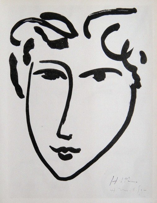 Henri Matisse "Femme" signed original Lithograph: Henri Matisse, original Lithograph "Femme". From a signed VIP book 1947. Hand signed by Matisse in pencil and signed in the plate. Editeur Fernand Mourlot. Size: 13.8 x 10.2 in (30 x 22.5 cm), small p